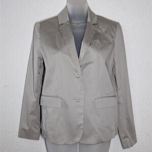 Norma Kamali Sz 4 Women's Single Breasted Blazer Jacket Minimalist Capsule Gray